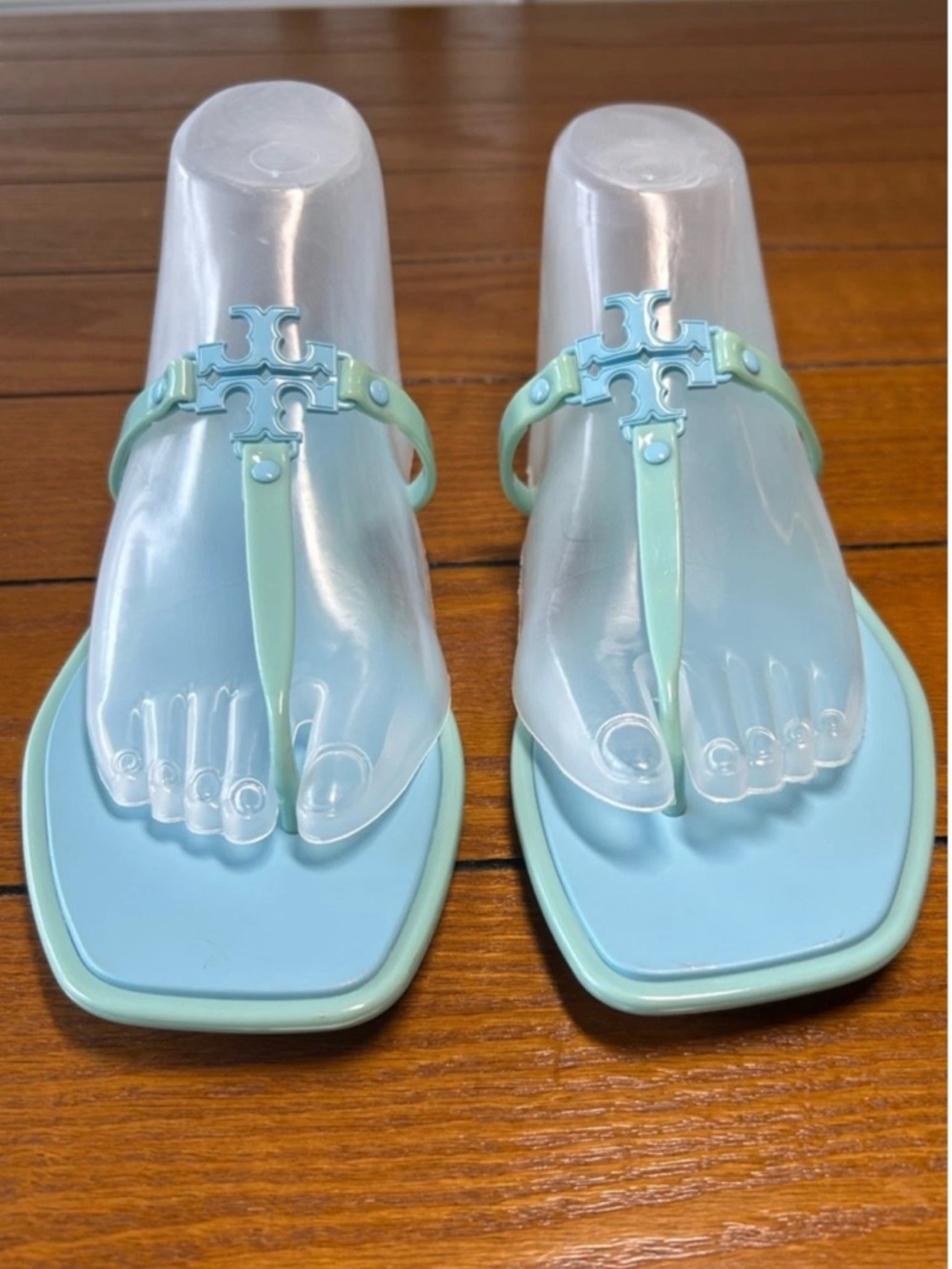 Tory Burch Roxanne Jelly Sandal color Island Blue, water-resistant, Size 9 - Picture 7 of 7